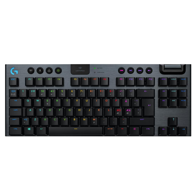 Logitech G915 TKL Tenkeyless LIGHTSPEED Wireless RGB Mechanical Gaming Keyboard,Tactile switches,Low Profile Switch Options, LIGHTSYNC RGB, Advanced Wireless and Bluetooth Support - Black